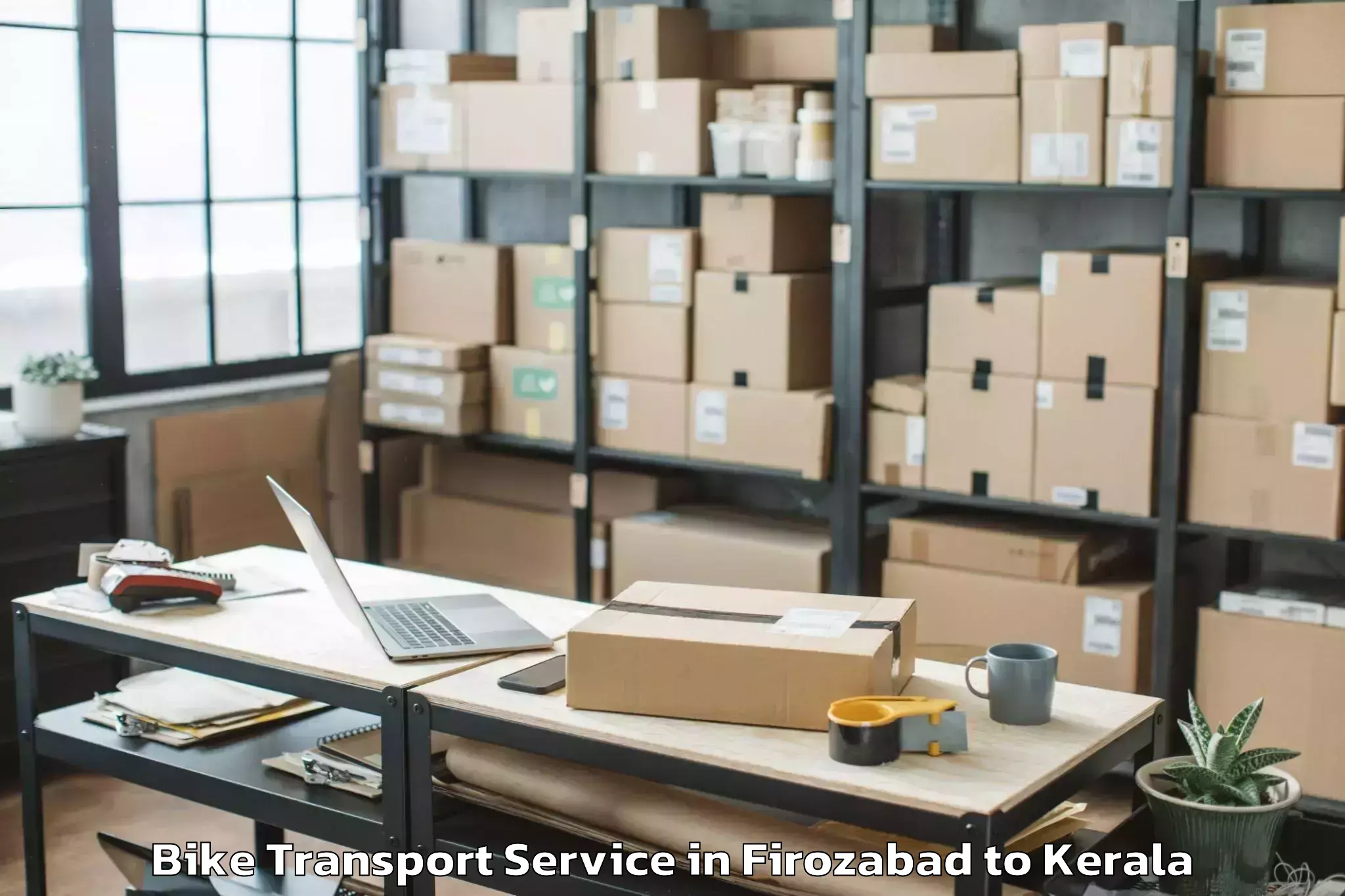 Hassle-Free Firozabad to Thodupuzha Bike Transport